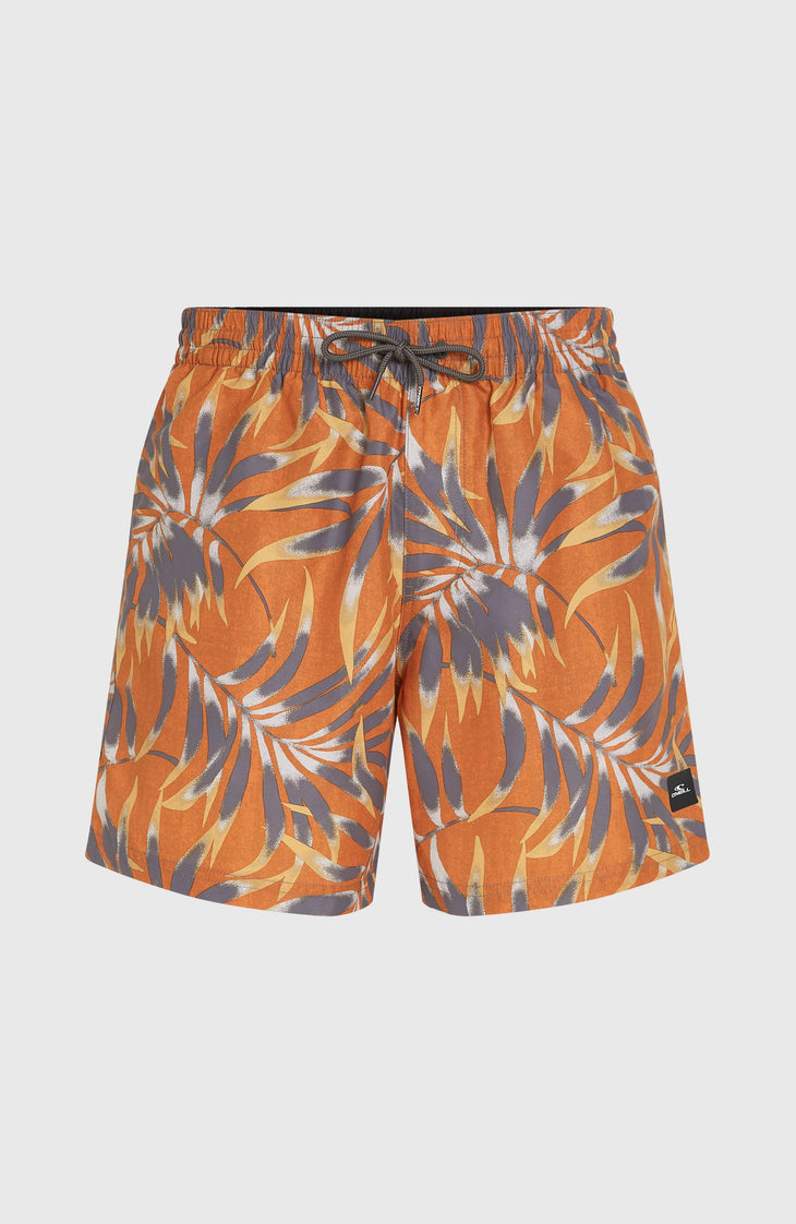 Short de bain Cali Floral 16'' | Orange Dipped Leaves