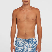 Short de bain Cali Floral 16'' | Blue Dipped Leaves