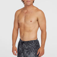 Short de bain Cali Floral 16'' | Black Dipped Leaves