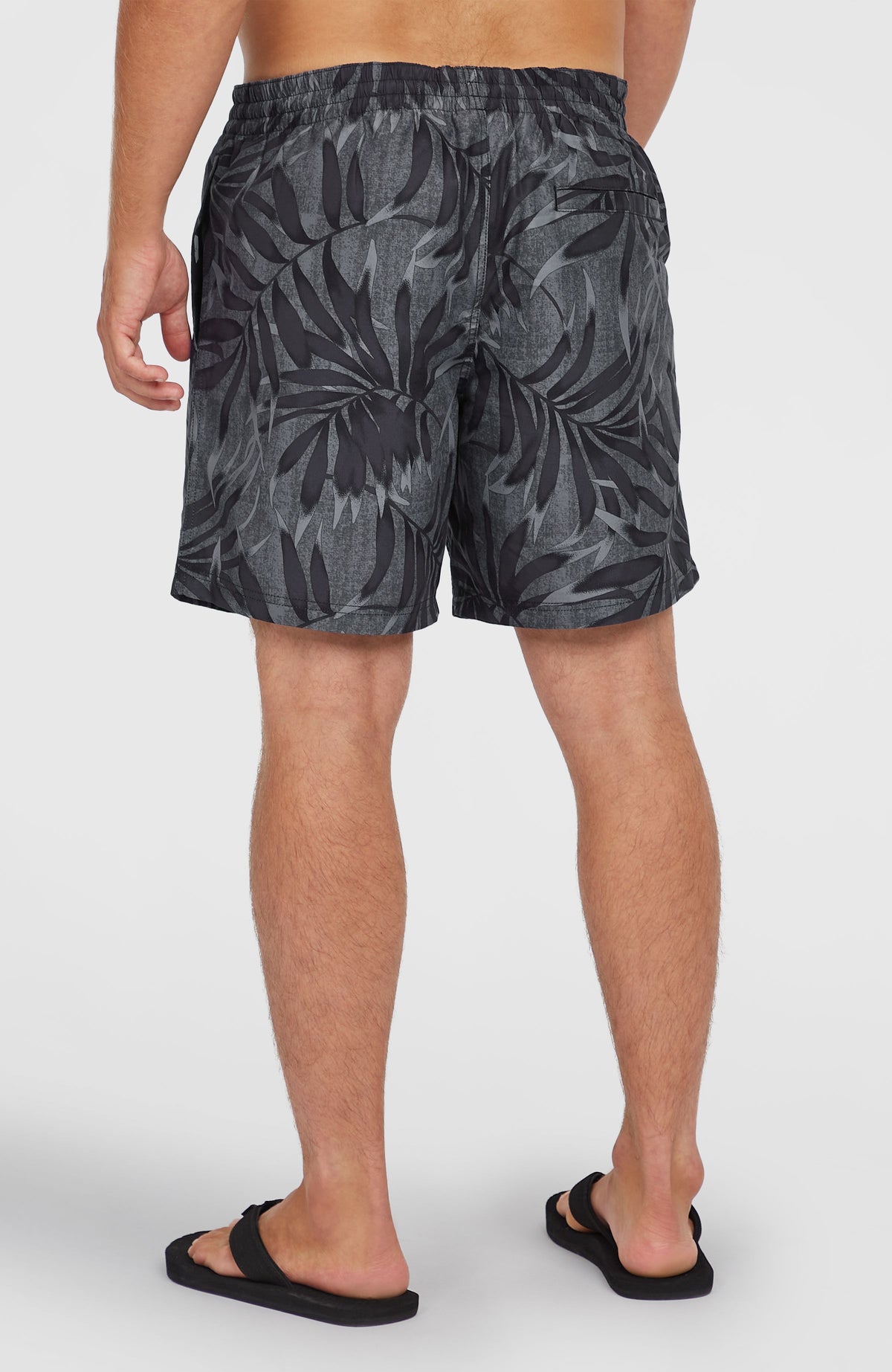 Short de bain Cali Floral 16'' | Black Dipped Leaves