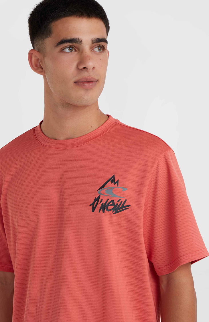 T-shirt O'Neill Hybrid Logo Polygiene | Red Orcher