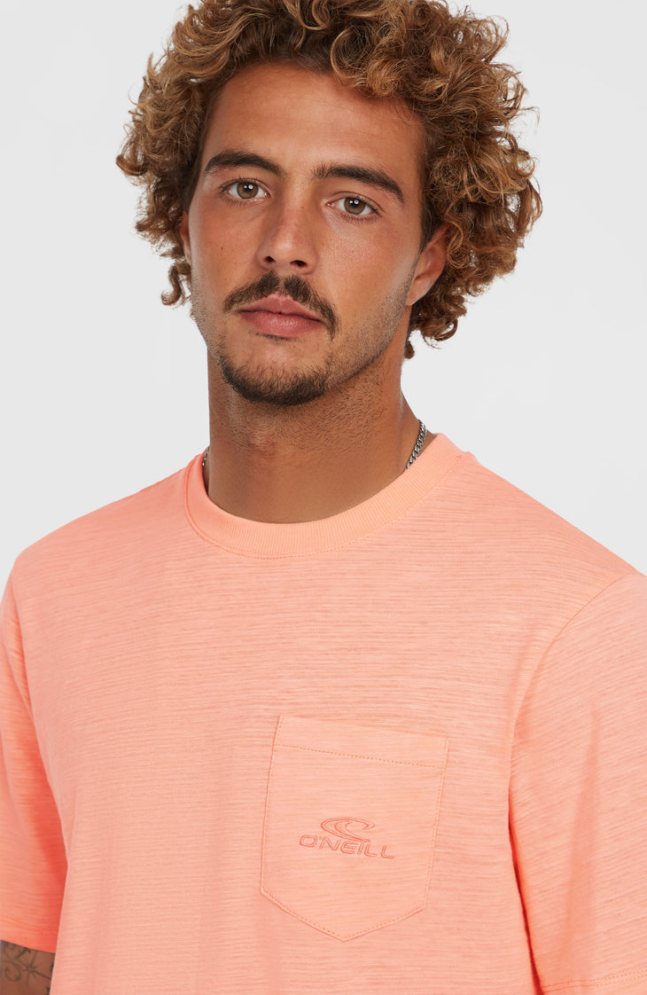 T-shirt Slub Chest Pocket | Coral Pop