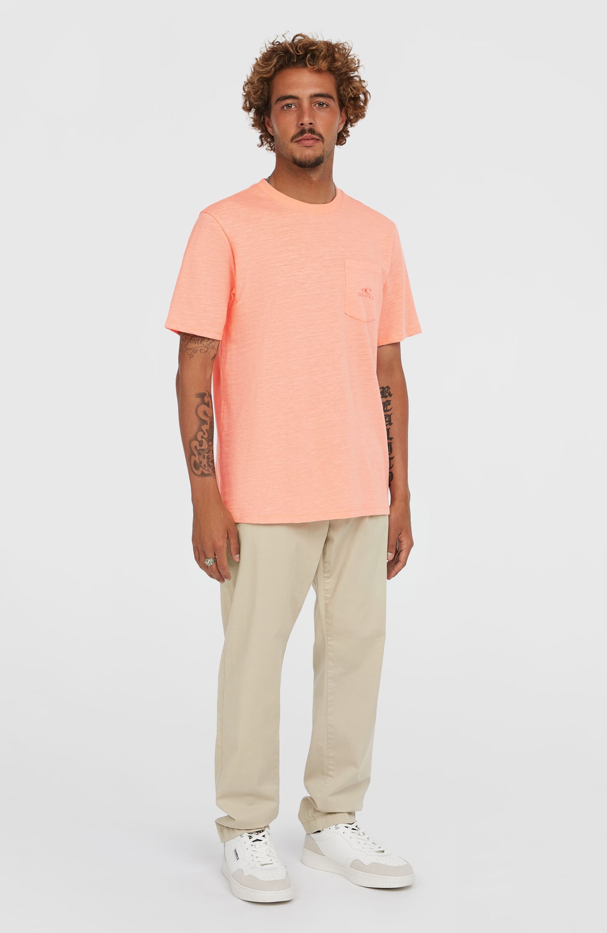 T-shirt Slub Chest Pocket | Coral Pop