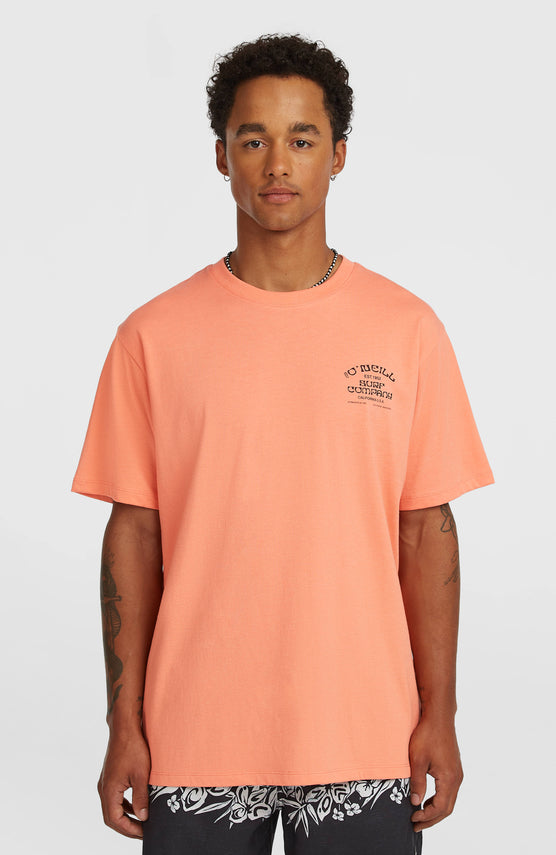 T-shirt Melange Chest-Print | Funky Peach