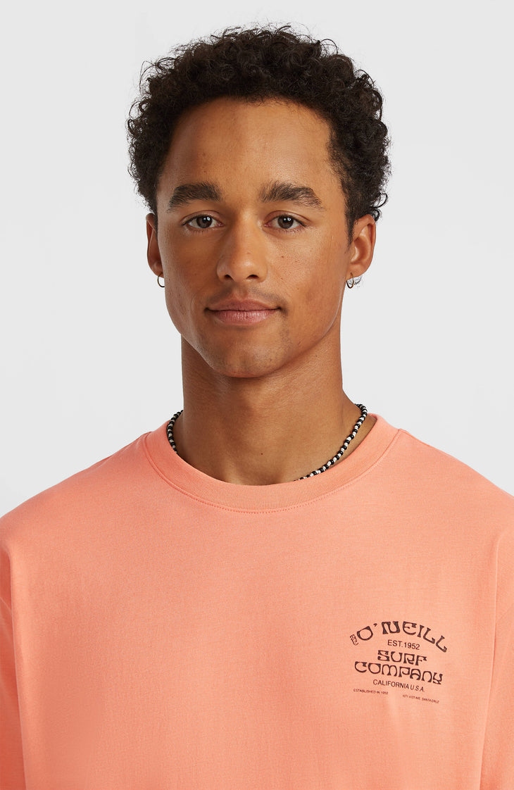 T-shirt Melange Chest-Print | Funky Peach