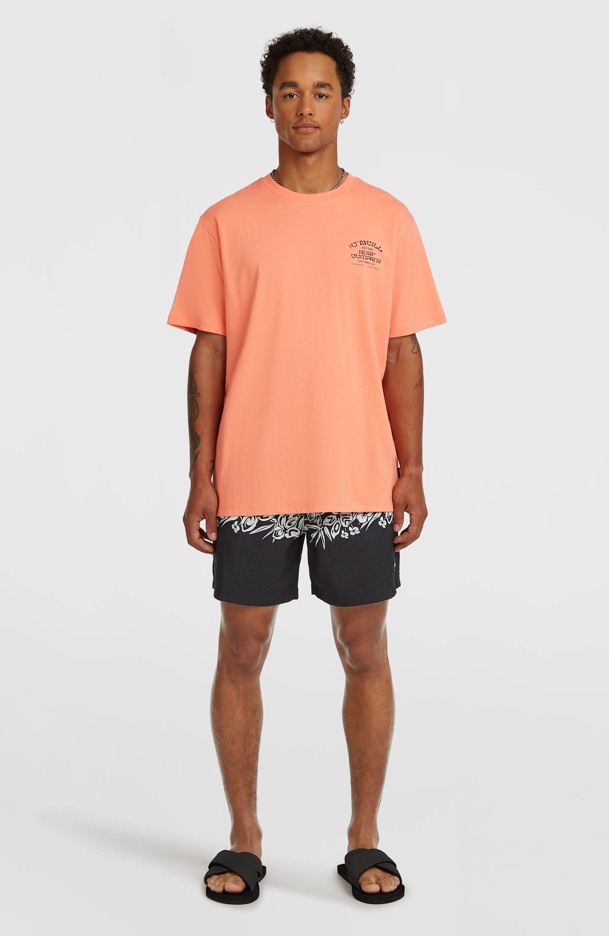 T-shirt Melange Chest-Print | Funky Peach
