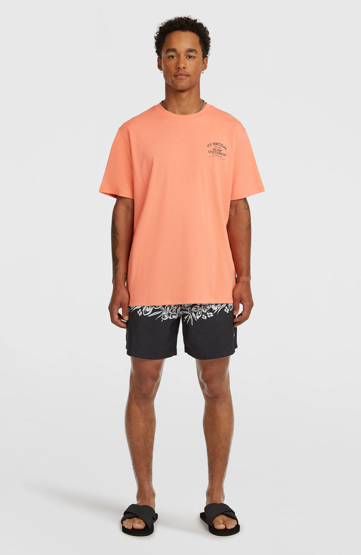 T-shirt Melange Chest-Print | Funky Peach