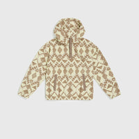 Sweat à capuche et col demi-zip Superfleece | Grey Retro Ikat