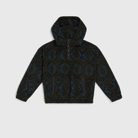 Sweat à capuche et col demi-zip Superfleece | Black Retro Ikat