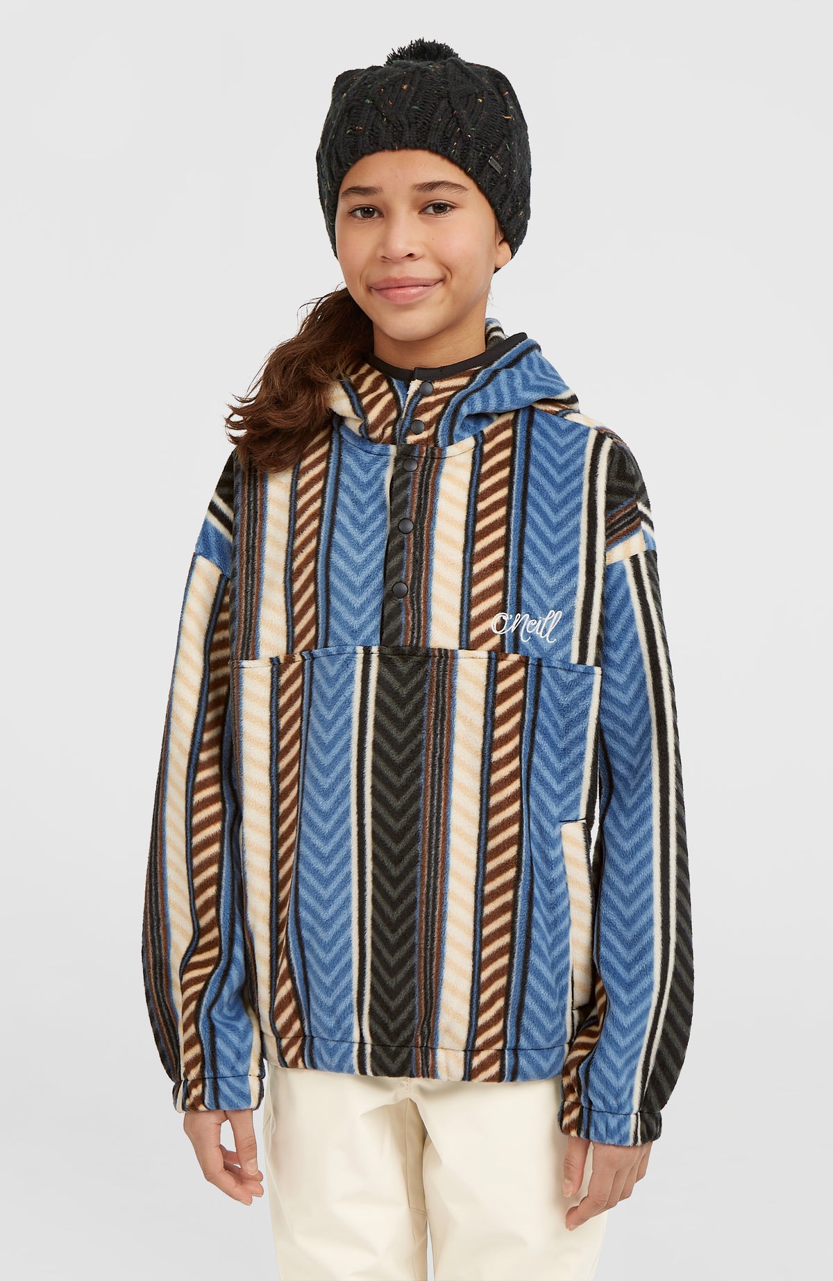 Sweat à capuche et col demi-zip Superfleece | Blue Vintage O'Neill Stripe