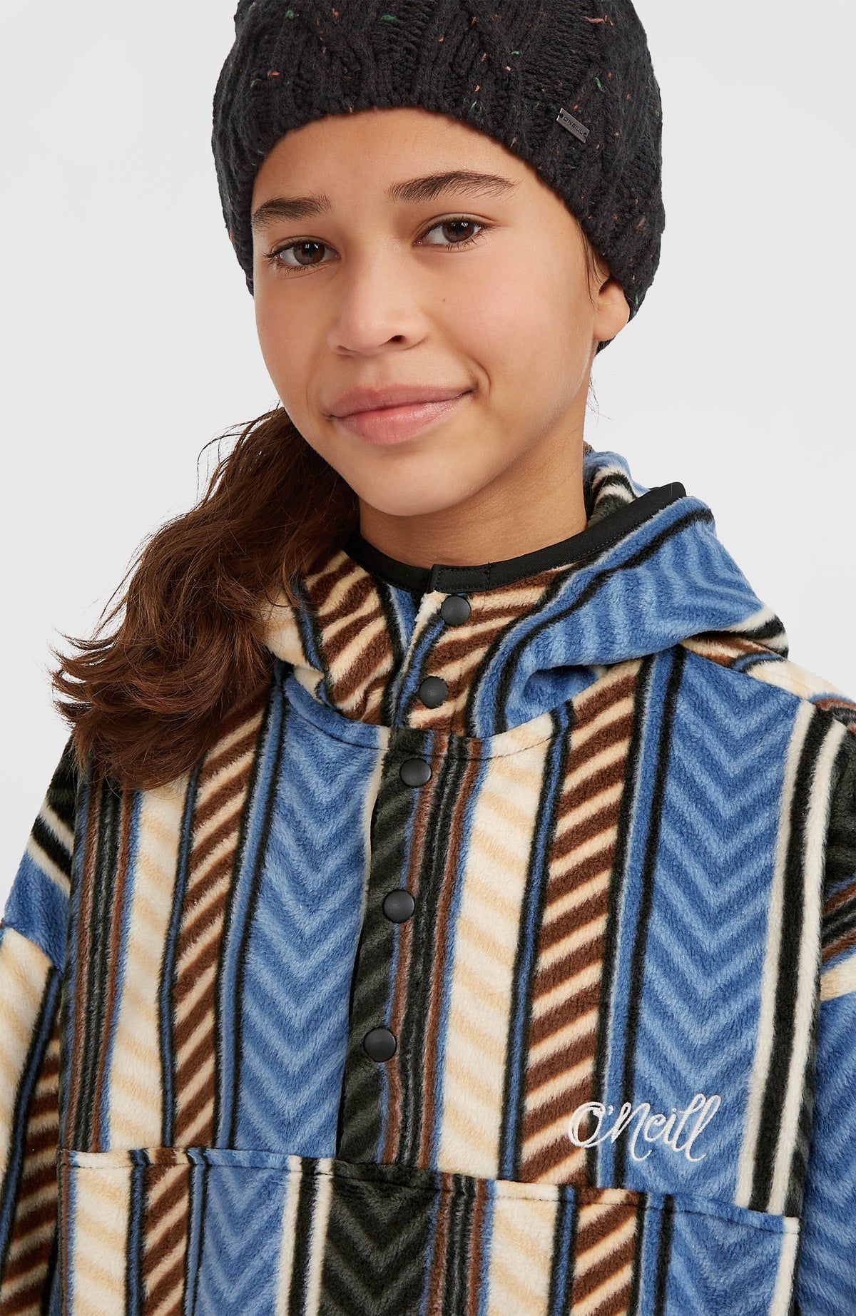 Sweat à capuche et col demi-zip Superfleece | Blue Vintage O'Neill Stripe