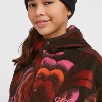 Sweat à capuche et col demi-zip Superfleece | Brown Originals Flower