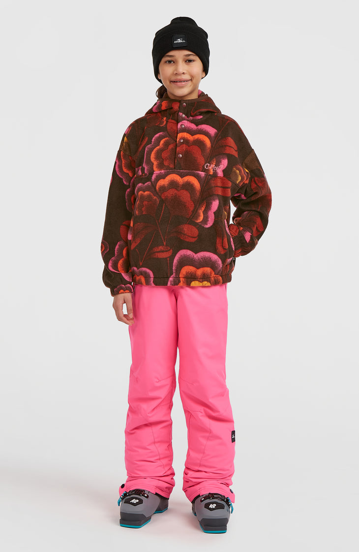 Sweat à capuche et col demi-zip Superfleece | Brown Originals Flower