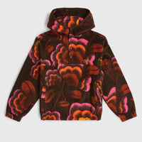 Sweat à capuche et col demi-zip Superfleece | Brown Originals Flower