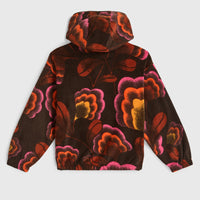 Sweat à capuche et col demi-zip Superfleece | Brown Originals Flower