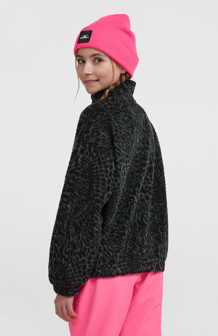 Polaire à poils longs et zip intégral | Black Animalica