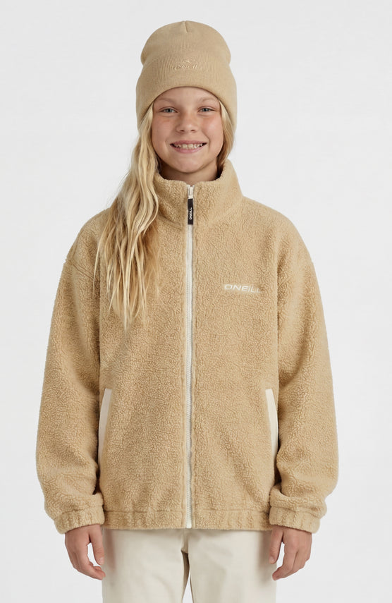 Polaire à poils longs et zip intégral | Olive Blush