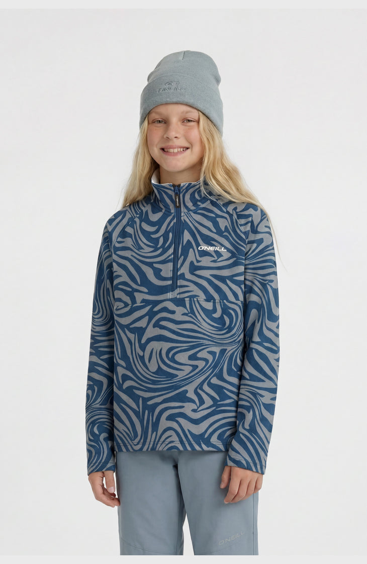 Polaire à col demi-zip FWC'Cruz Printed | Blue Swirl Zebra