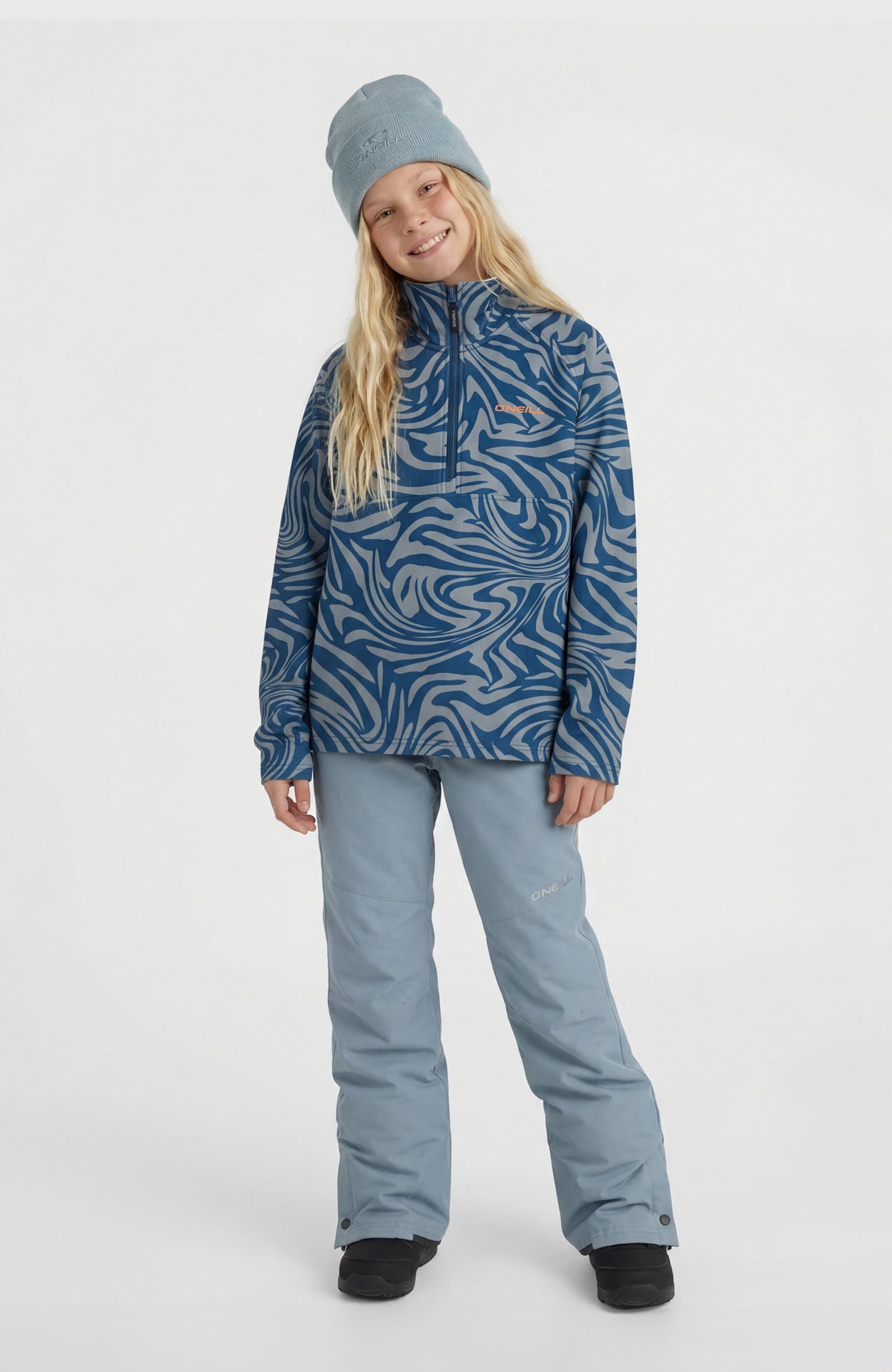 Polaire à col demi-zip FWC'Cruz Printed | Blue Swirl Zebra