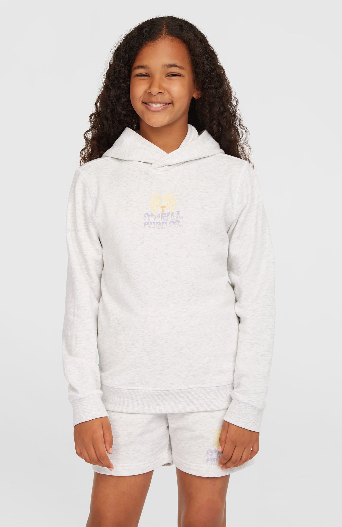 Sweat à capuche Back Print | White Melange