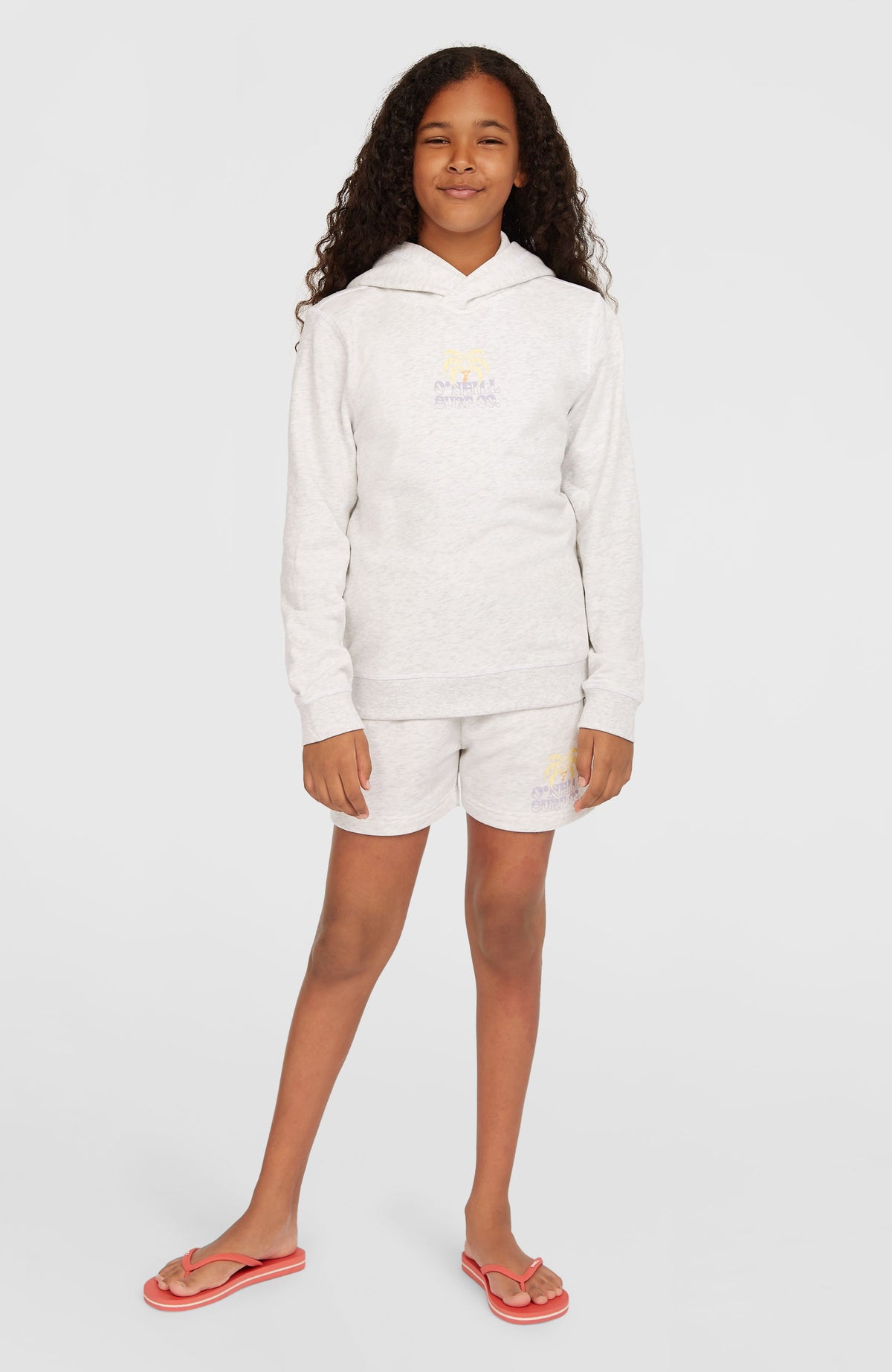 Sweat à capuche Back Print | White Melange