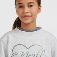 Sweatshirt à col rond Essentials | White Melange