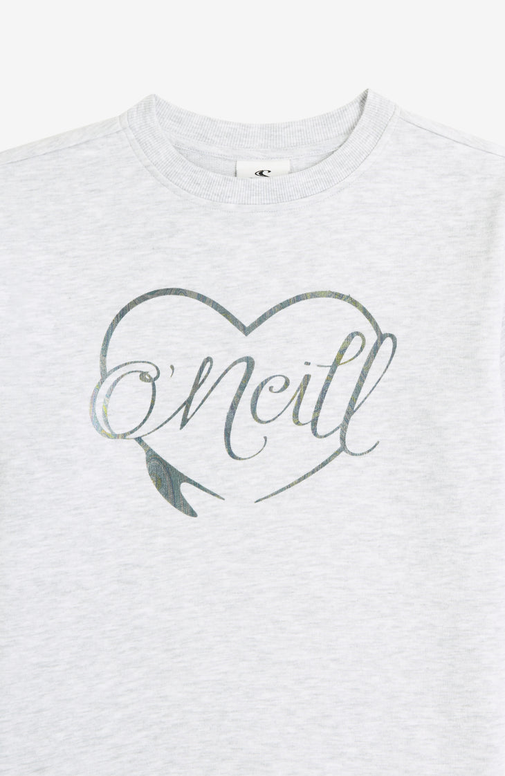 Sweatshirt à col rond Essentials | White Melange