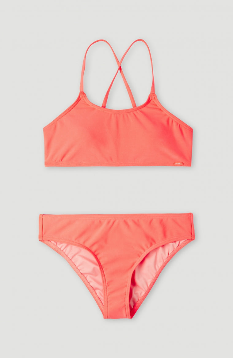 Ensemble bikini brassière Essentials | Neon Coral