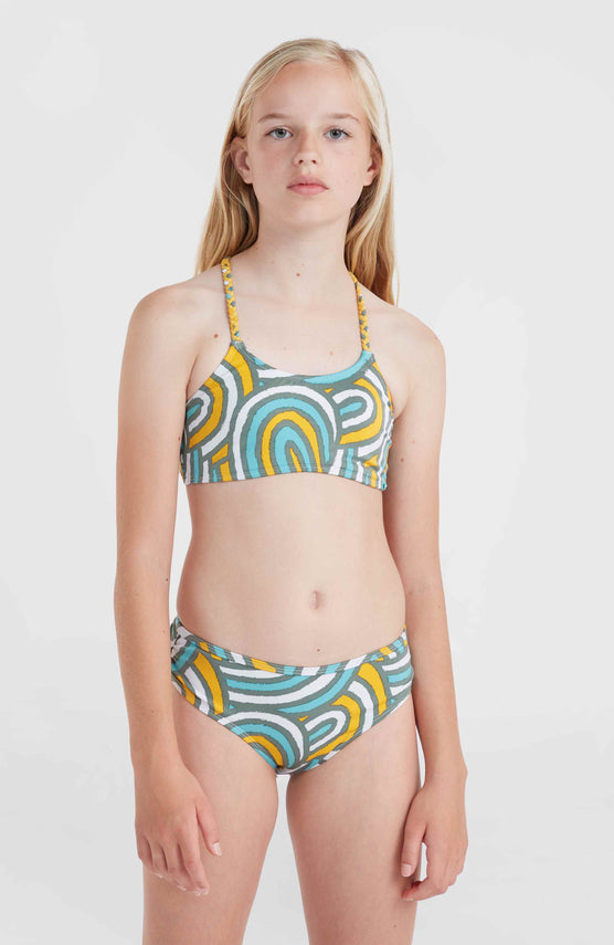 Ensemble de bikinis Mix and Match Tropics | Blue Rainbow Stripe