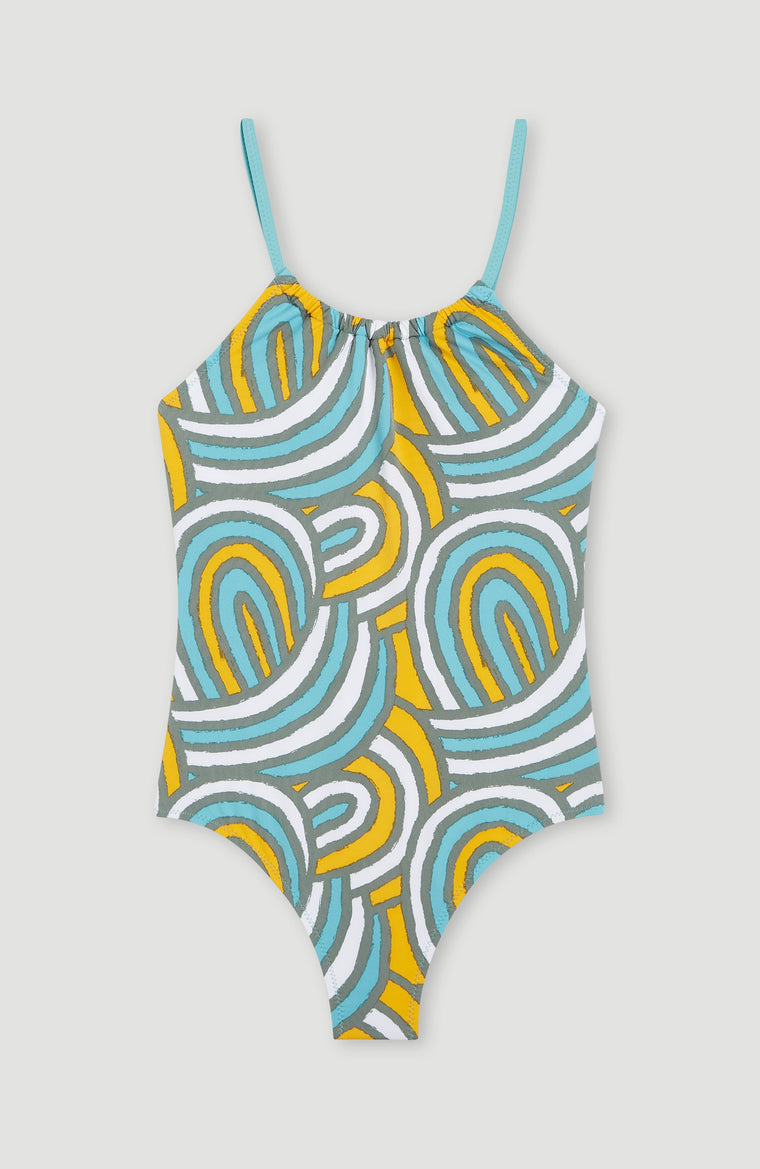 Maillot une pièce Mix and Match Cali | Blue Rainbow Stripe
