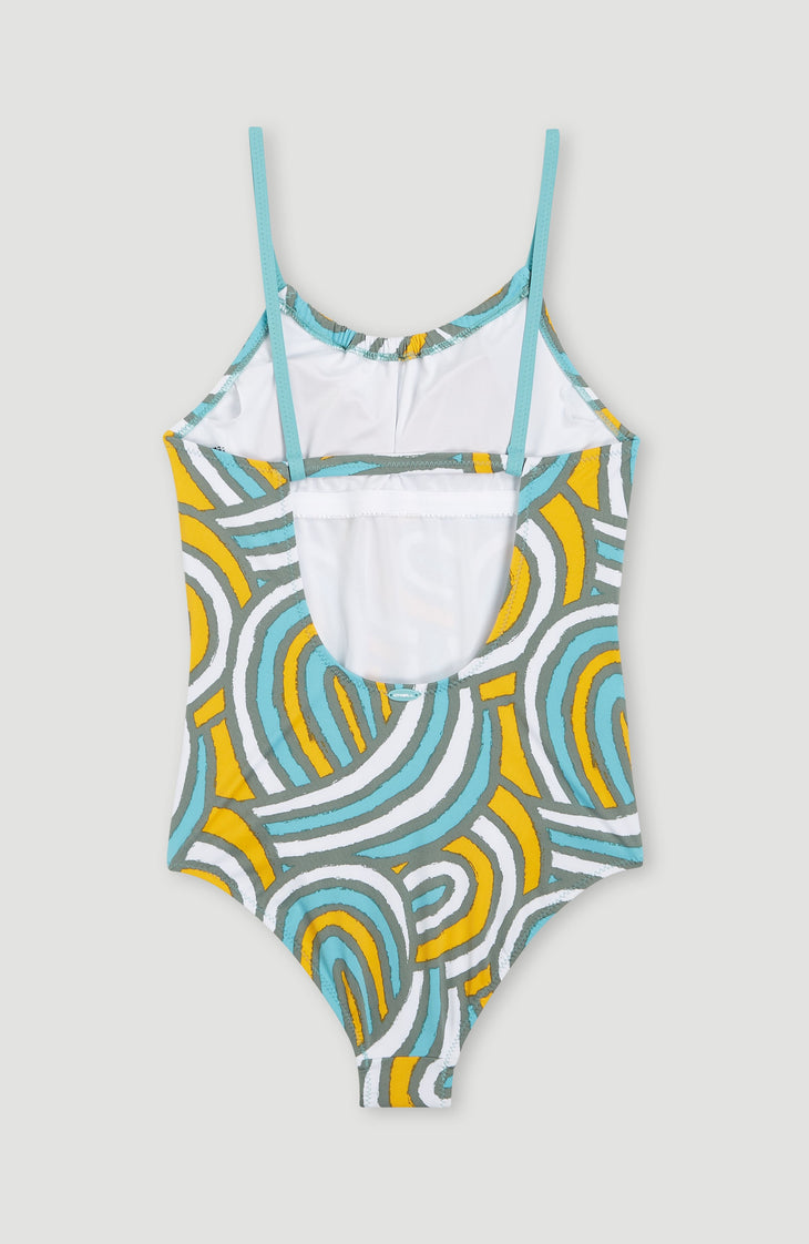 Maillot une pièce Mix and Match Cali | Blue Rainbow Stripe