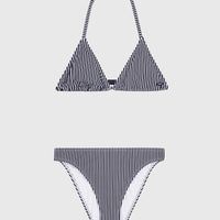 Ensemble de bikinis triangle Essentials | Black Simple Stripe