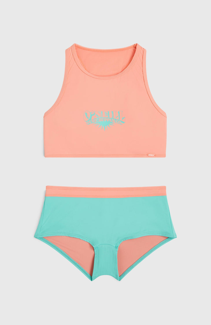 Ensemble de bikinis Cali Holiday | Coral Pink Colour Block