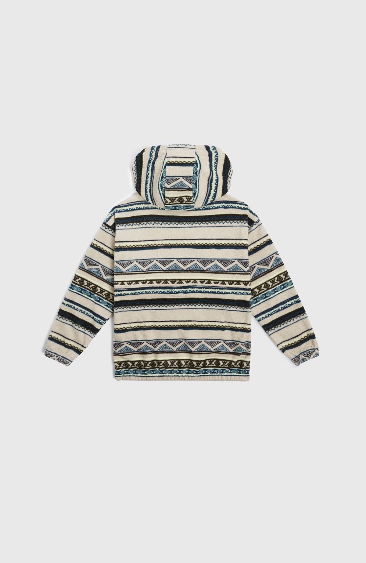 Sweat à capuche et col demi-zip Superfleece | Grey Ikat Stripe
