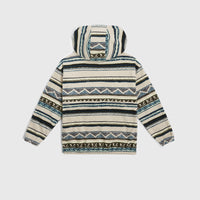 Sweat à capuche et col demi-zip Superfleece | Grey Ikat Stripe