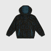 Sweat à capuche et col demi-zip Superfleece | Black Retro Ikat