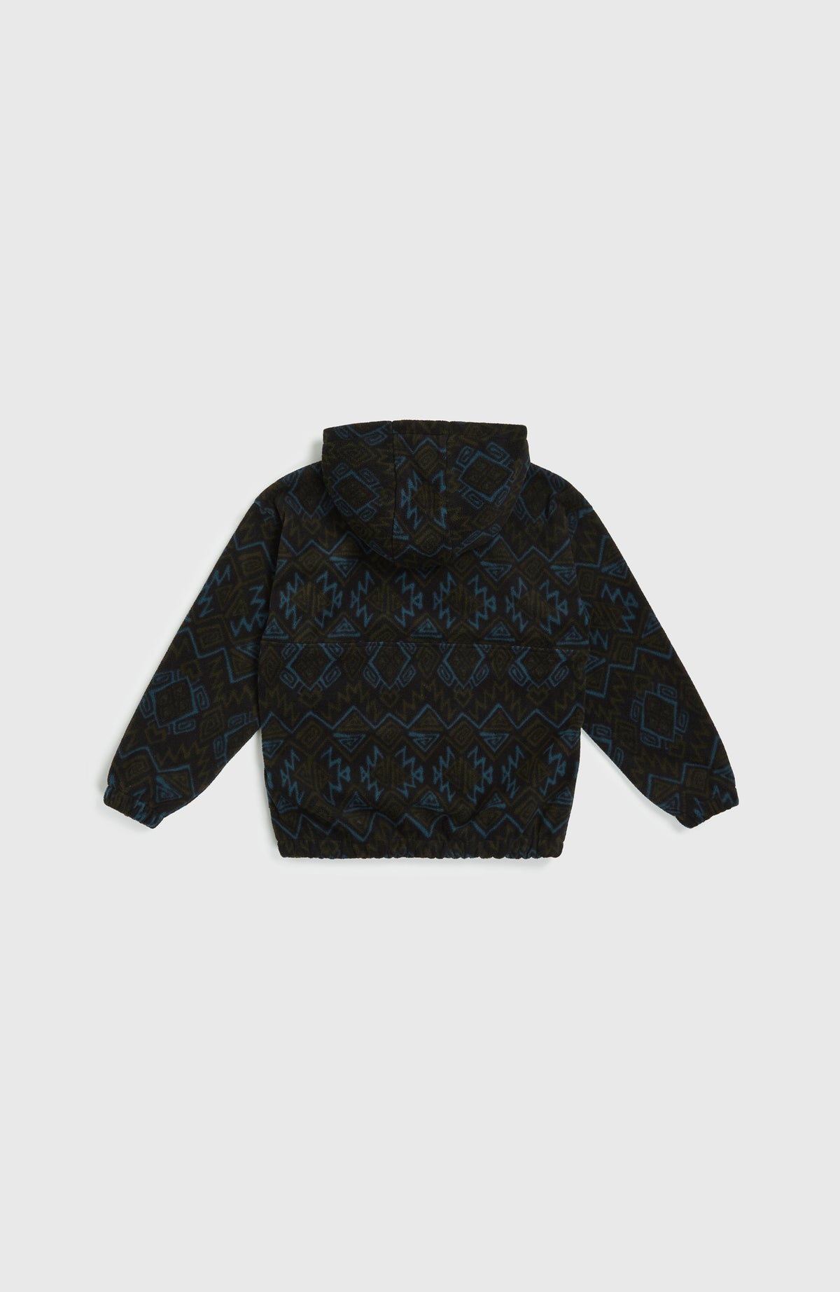 Sweat à capuche et col demi-zip Superfleece | Black Retro Ikat