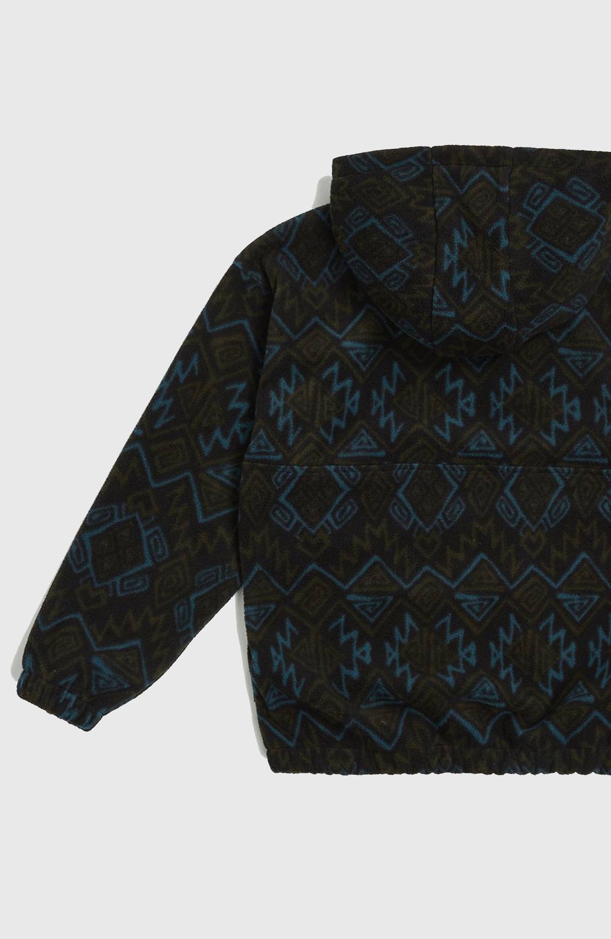 Sweat à capuche et col demi-zip Superfleece | Black Retro Ikat