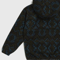 Sweat à capuche et col demi-zip Superfleece | Black Retro Ikat