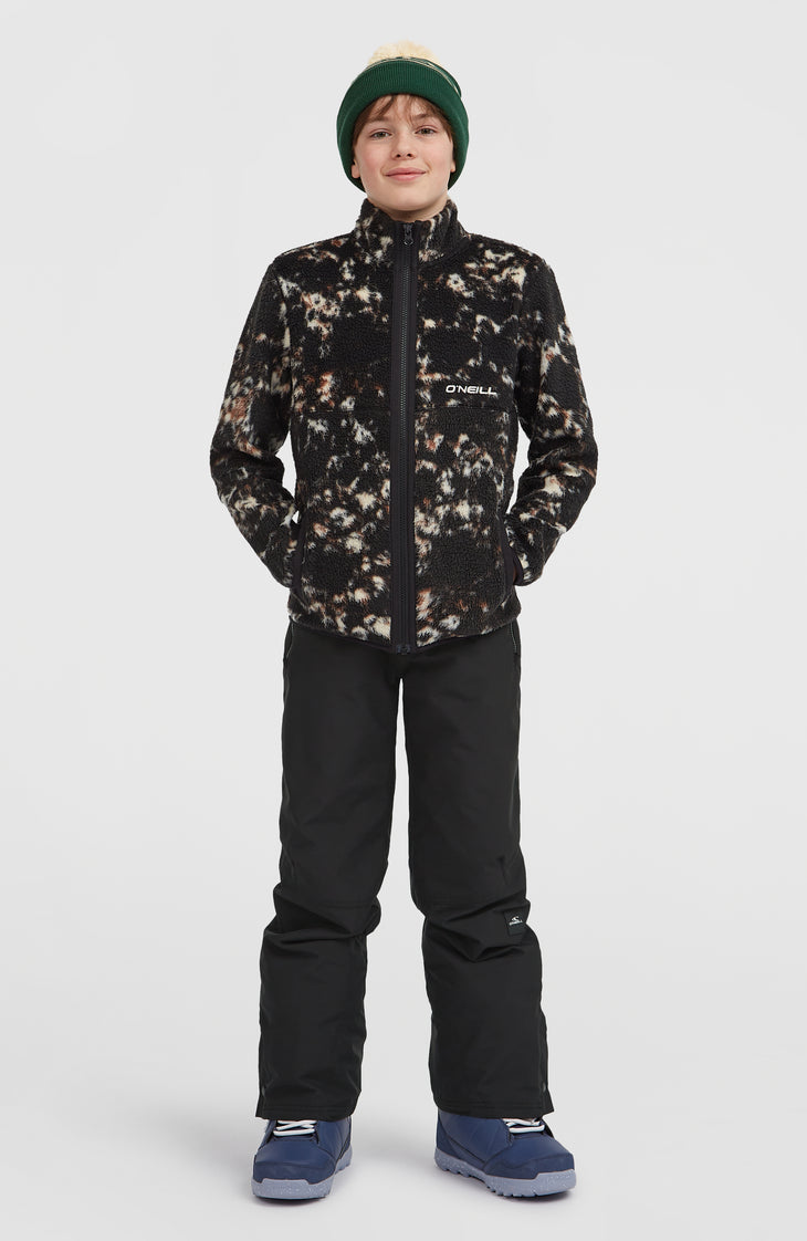 Polaire à poils longs et zip intégral | Black/Beige Quarry