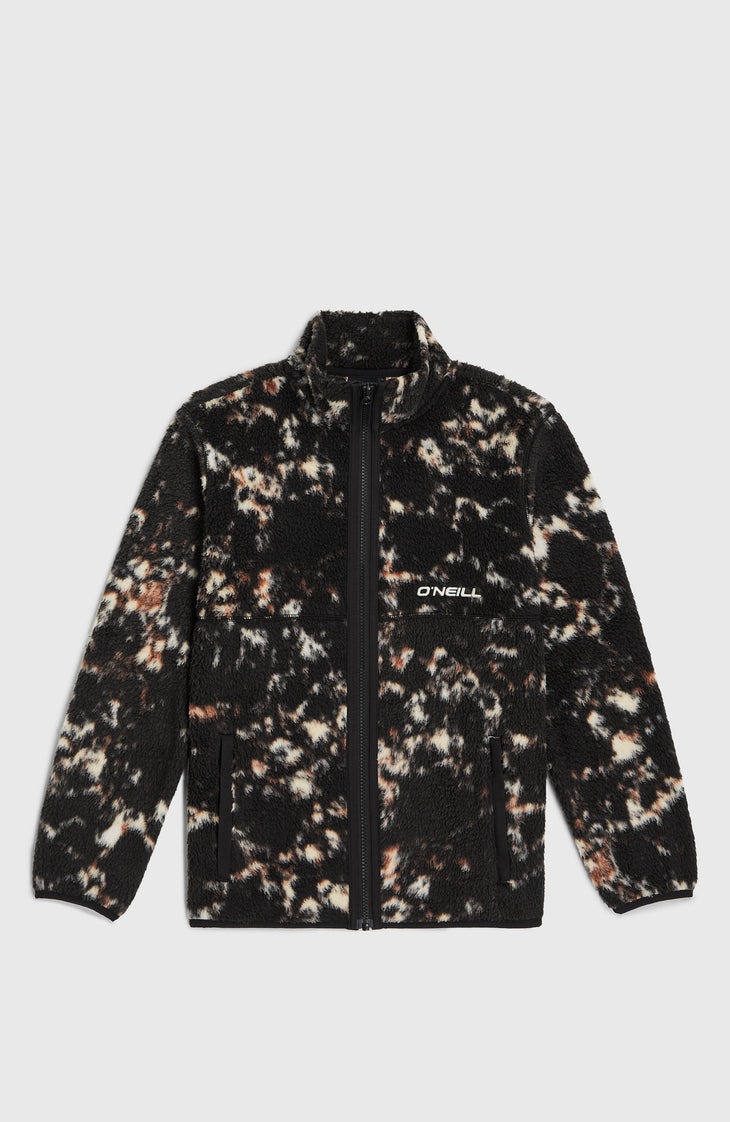 Polaire à poils longs et zip intégral | Black/Beige Quarry