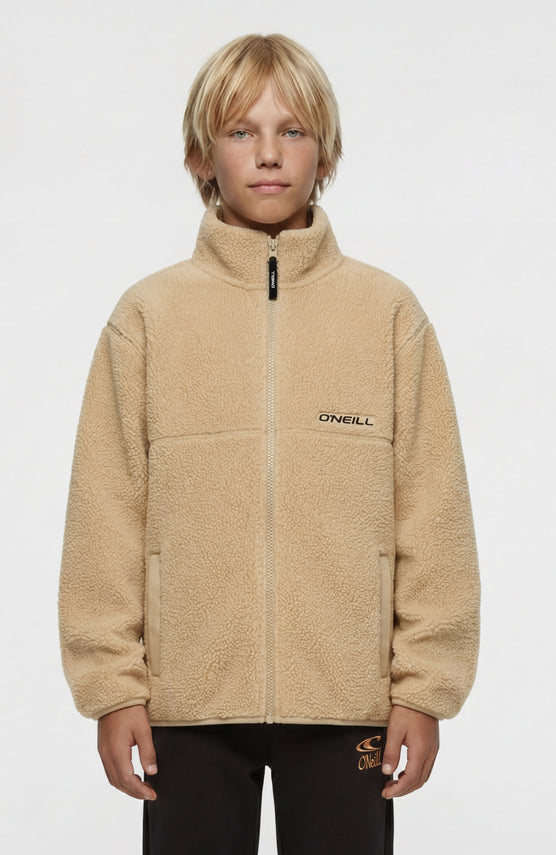 Polaire à poils longs et zip intégral | Olive Blush