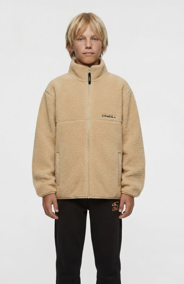 Polaire à poils longs et zip intégral | Olive Blush