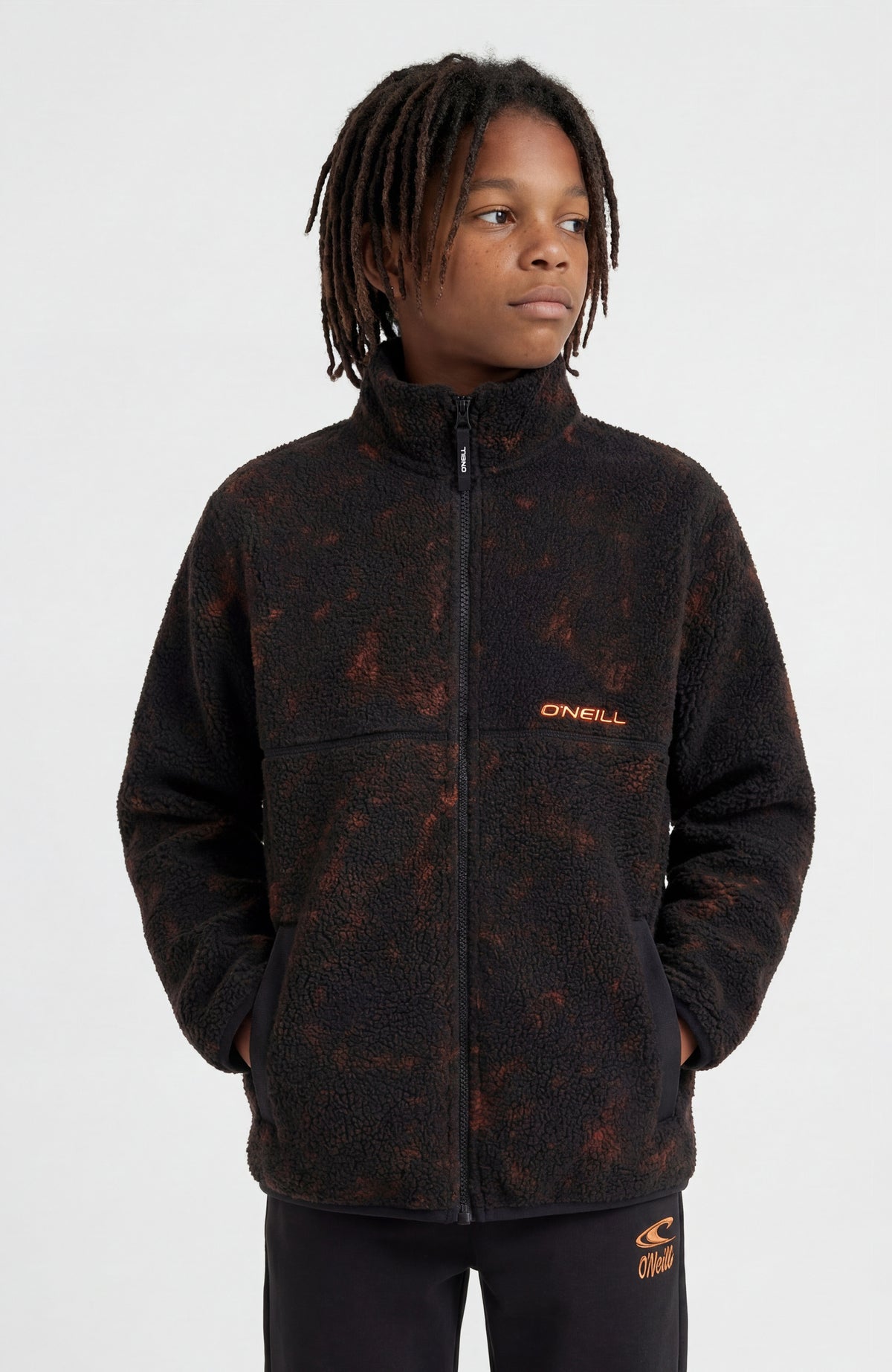 Polaire à poils longs et zip intégral | Black Basalt