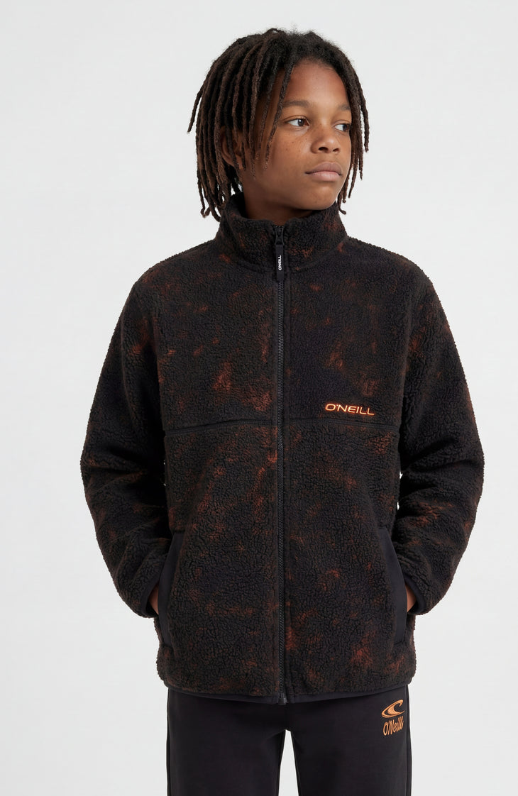 Polaire à poils longs et zip intégral | Black Basalt