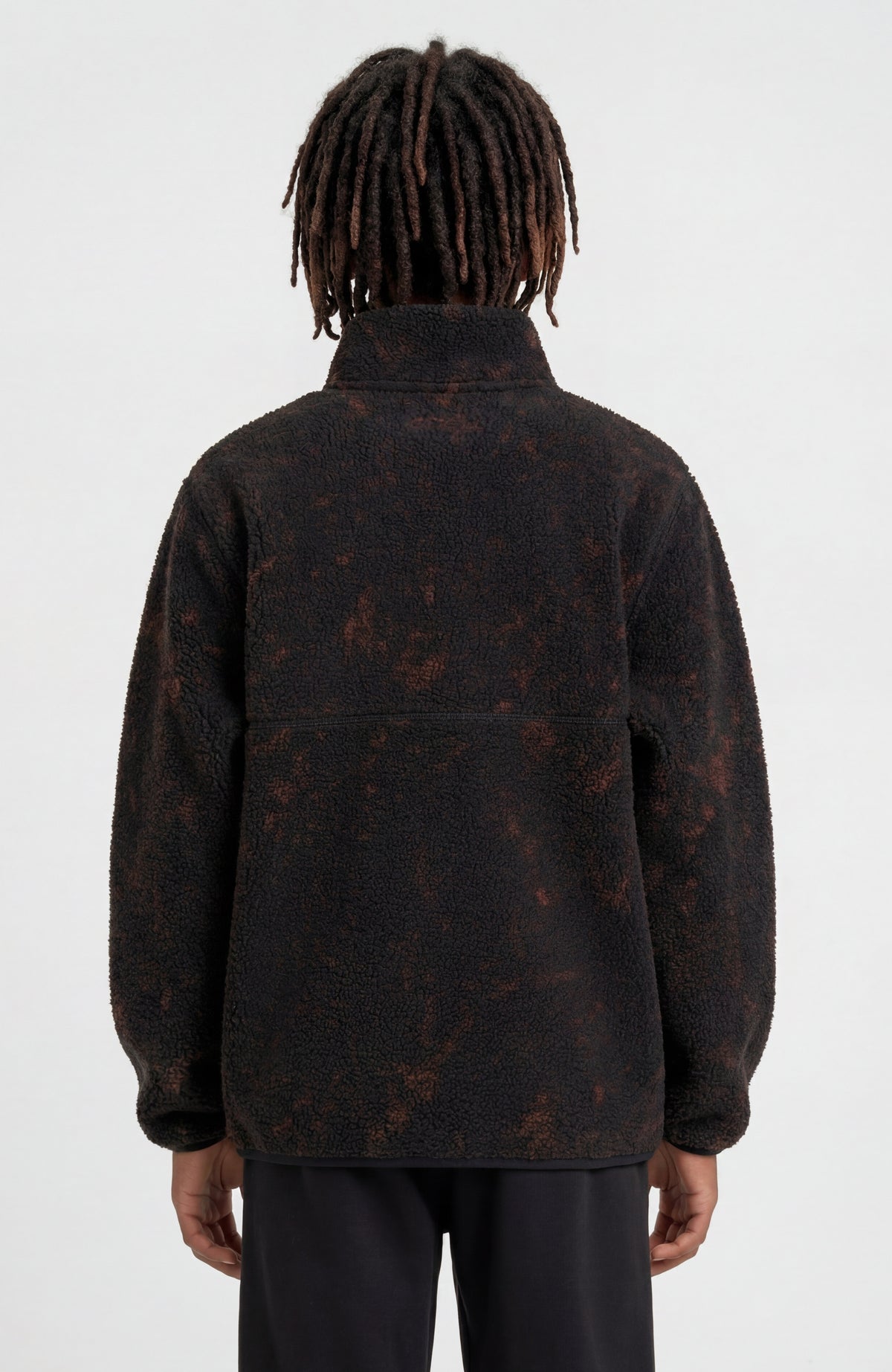 Polaire à poils longs et zip intégral | Black Basalt
