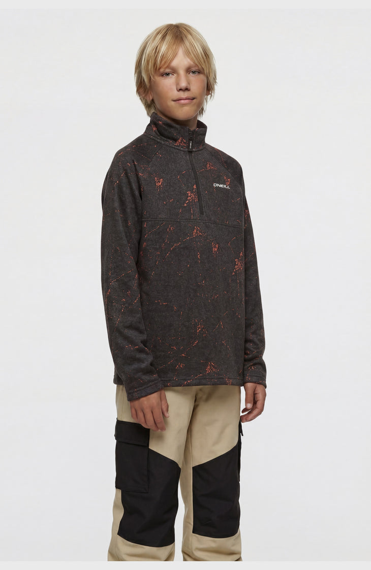 Polaire FWC'Cruz Printed Half-Zip | Black Basalt