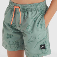 Short de bain Mix and Match Cali Print 13'' | Green Vintage Surfer