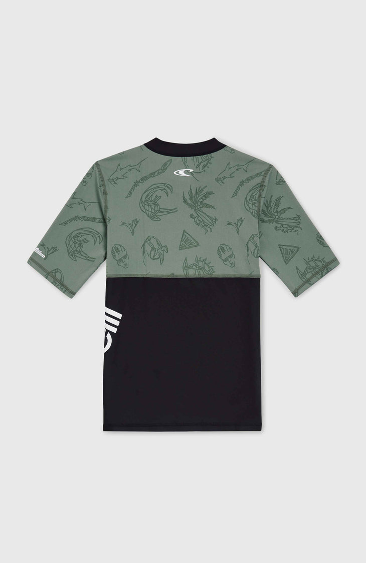 Lycra à manches courtes Mix and Match Crazy | Green Vintage Surfer
