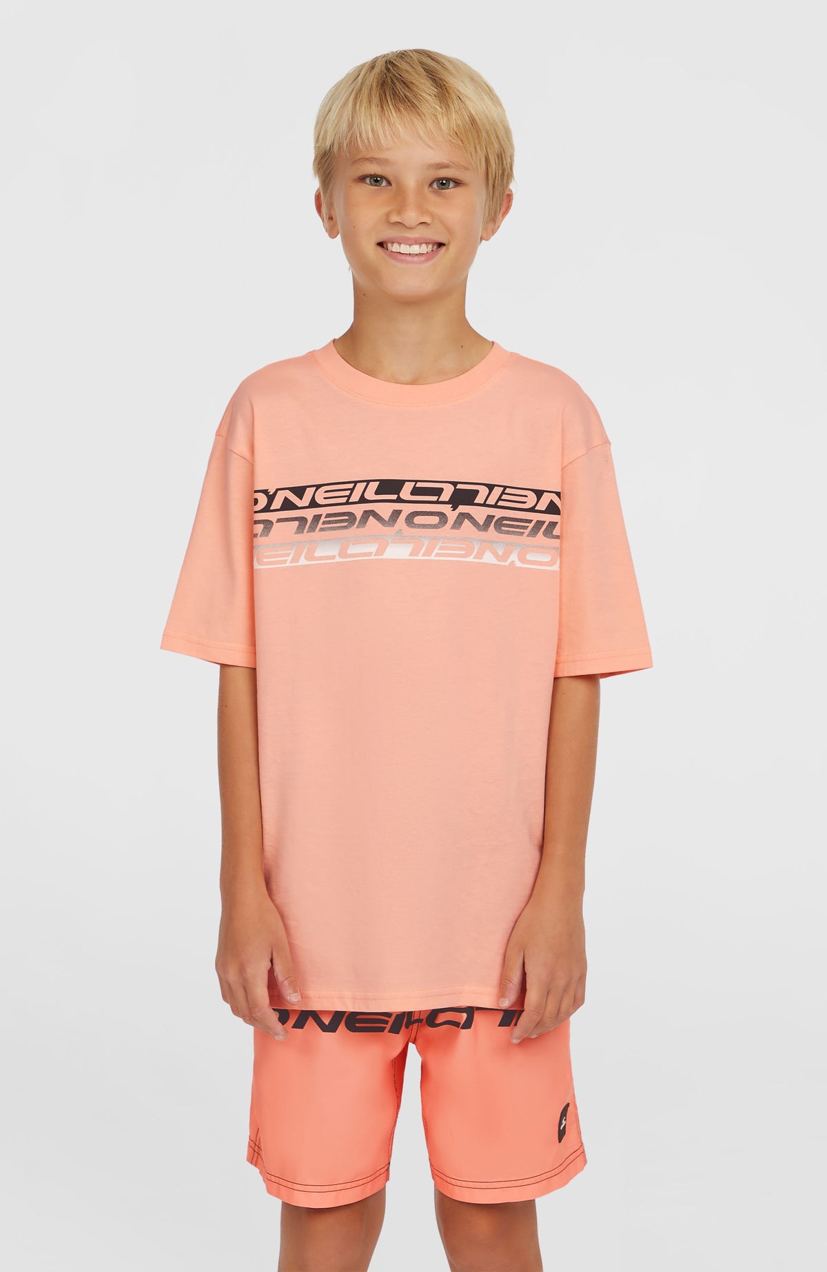 Short de bain Cali Stripe 14 | Coral Upside Down